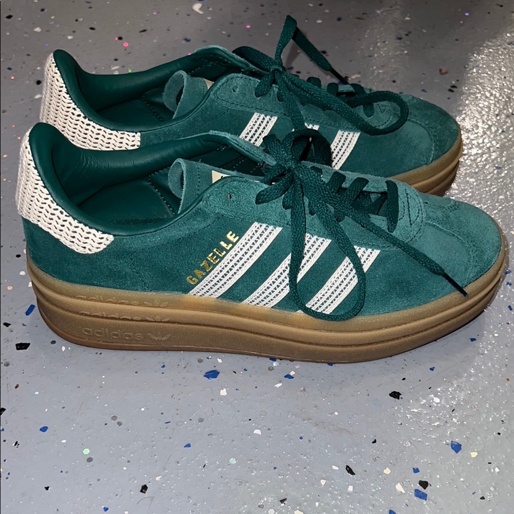 adidas Gazelle Teal and White Women's Sneakers